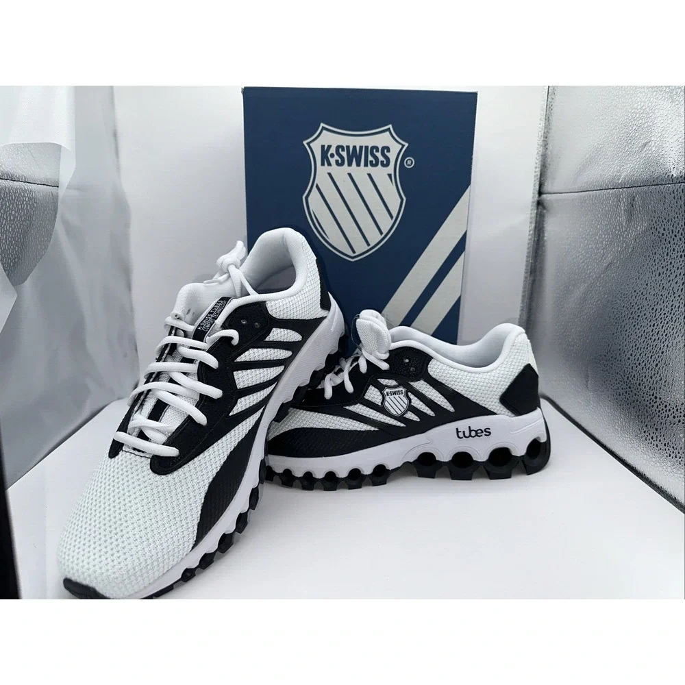 K-Swiss Men's‎ Tubes Sport Athletic Shoes – White/Black – Size 8.5- NEW